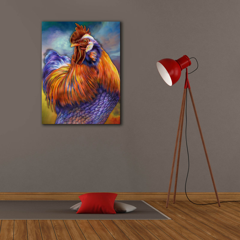  «Rooster» par Tim Jeffs, art mural sur toile, H 34 po x l 26 po