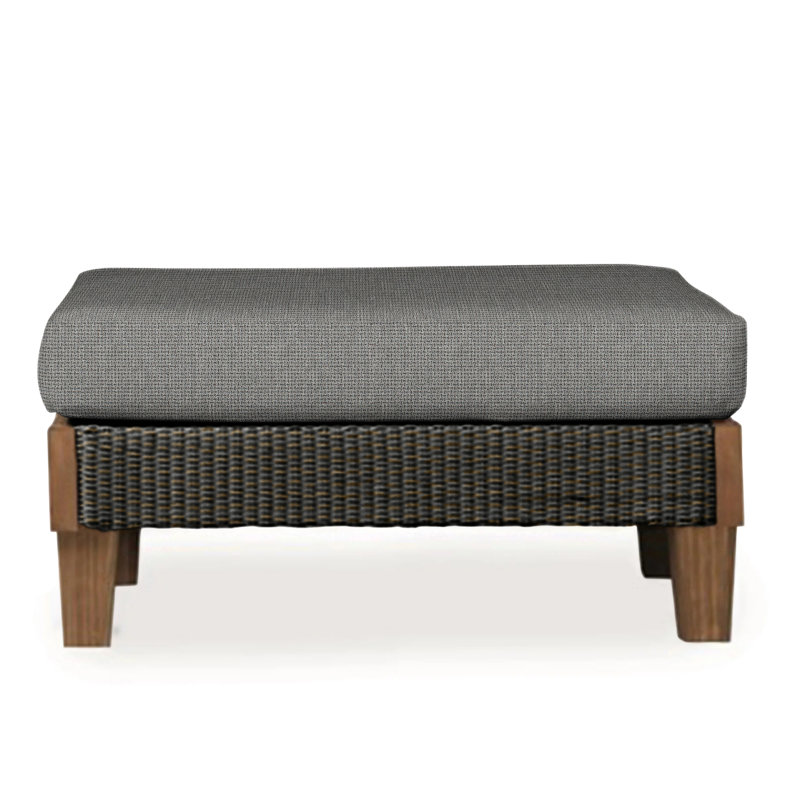 Catalina Outdoor Ottoman, Canvas Black Sunbrella® Canvas, Mink