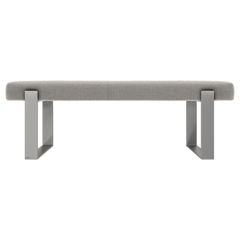 Banc rembourré Sapan, Tissage, Gris poussière de lune