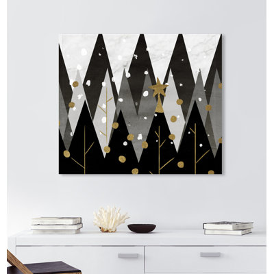 Fêtes et monochrome de Noël en vacances-impression d’art graphique sur toile tendue