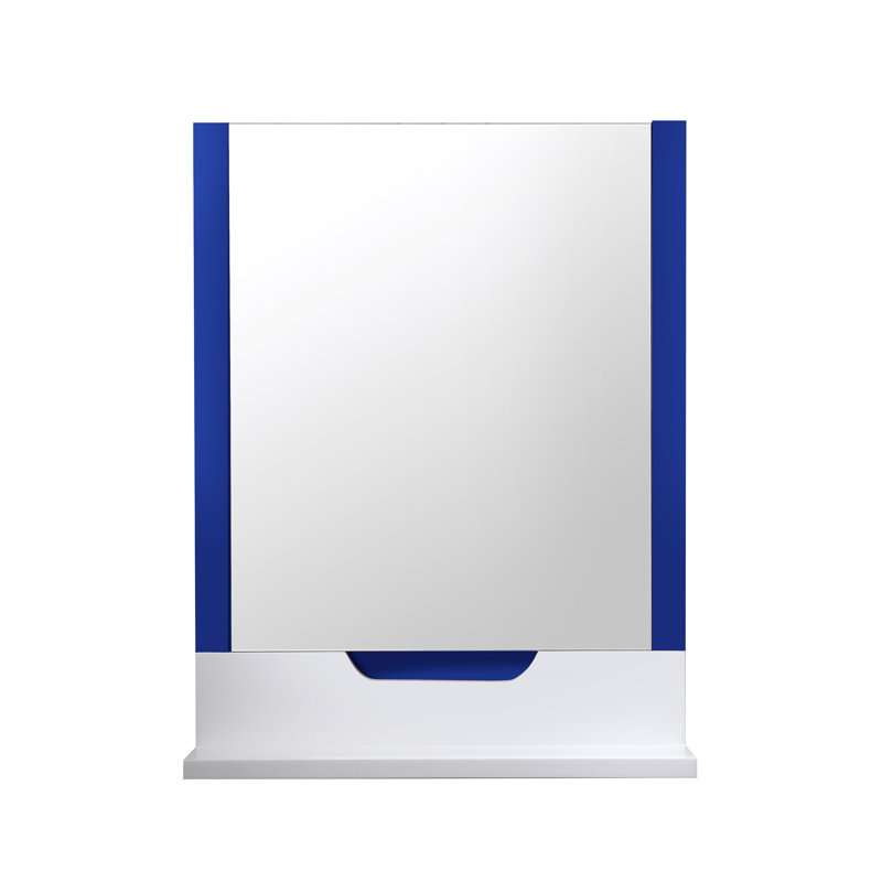 Aliyas Flat Mirror with Shelves, Blue/White