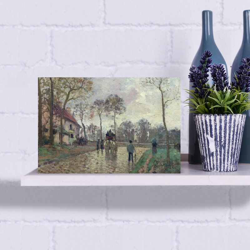 Le carrosse pour Louveciennes, affiche d'art mural contemporain abstrait impressionniste, H 12 po x l 18 po