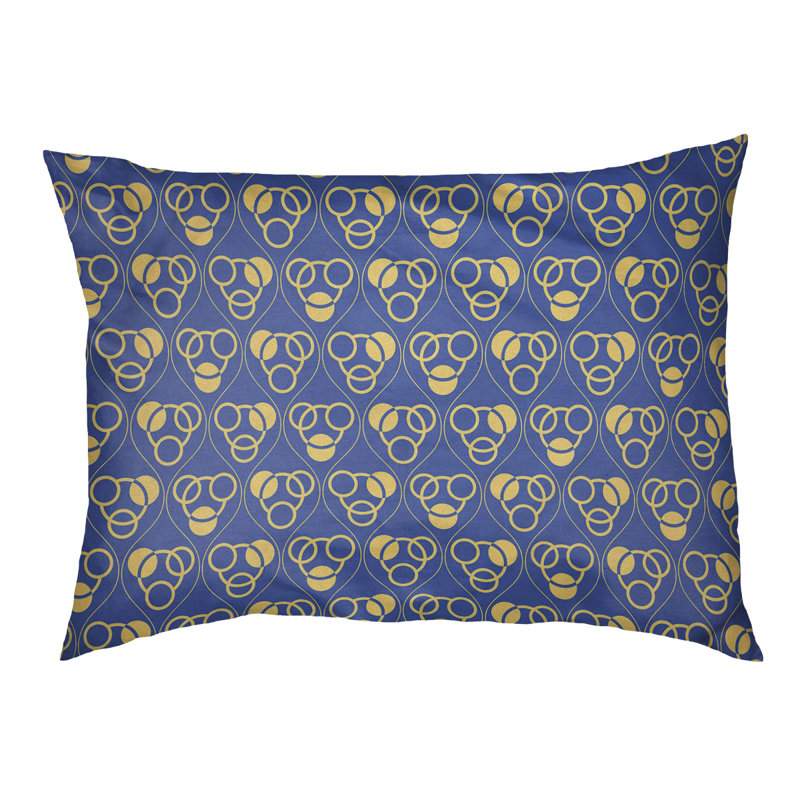 Coussin pour chien Chen, Moyen (l 40 po x P 6,5 po x H 30 po), Bleu/jaune