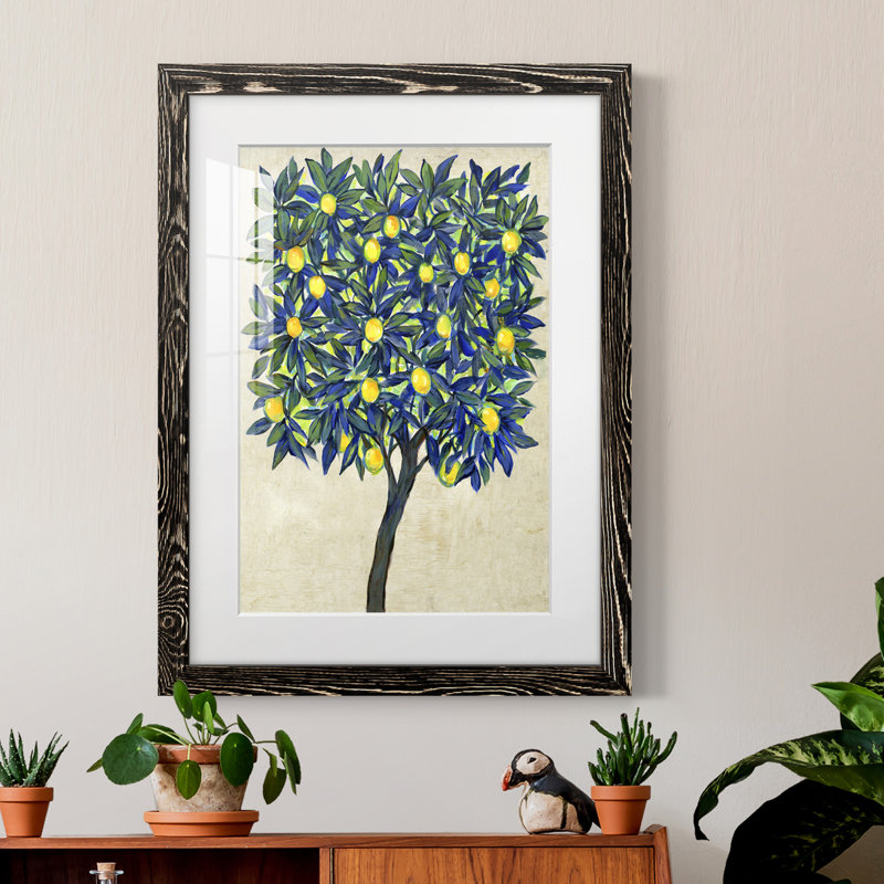 Lemon Tree Composition II Premium encadré mat - prêt à être suspendu, H 43,5 po x l 31,5 po x P 1 po, Cadre noir