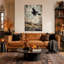 «Witch Silhouette Flying Over Moonlit Forest in Halloween», art mural sur toile-1242279735