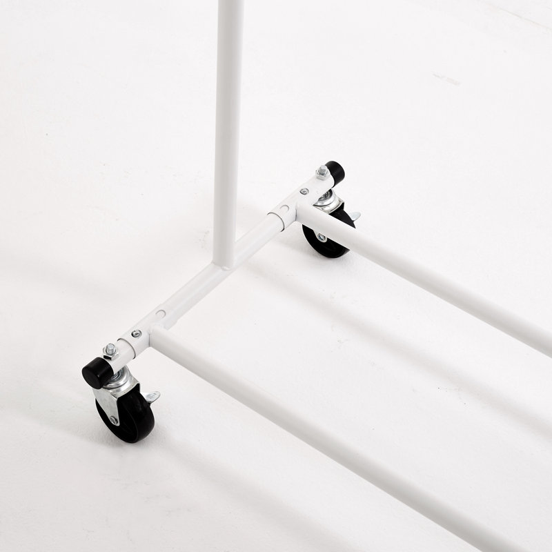 Clothes Rail Adjustable Height & Width, White