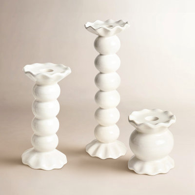 Signature White 3-Piece Candlestick Set