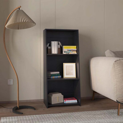 Bibliothèque noire avec trois tablettes