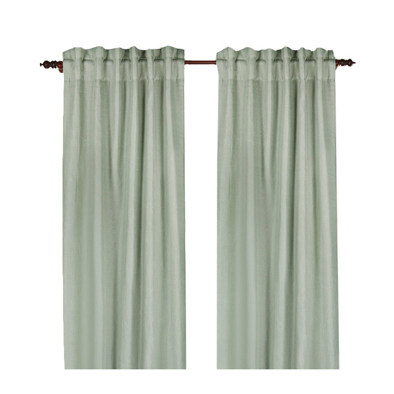 Panneau de rideau simple semi-diaphane avec passe-tringle, l 50 po x L 96 po, Amande