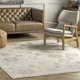 Elverta Medallion Machine Washable Runner Rug for Living Room Bedroom Dining Room Entryway Hallway Kitchen, Beige/Ivory