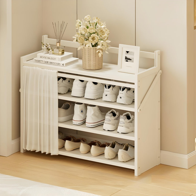 Foldable Multi-Tier Shoe Rack For Small Spaces – Bamboo Entryway Storage Shelf For Home/Apartment
