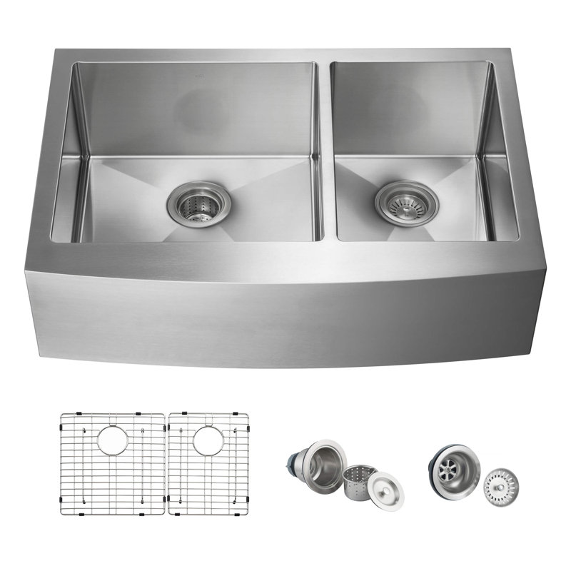 33'' L Double Bowl Stainless Steel Kitchen Sink