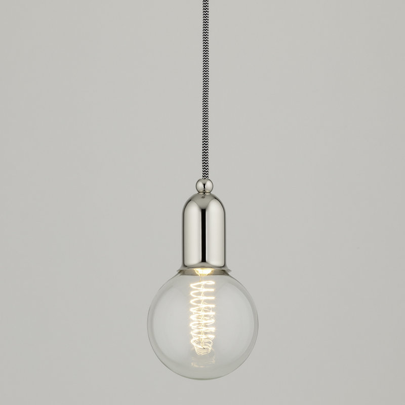 Luminaire suspendu à 1 lumière Saimi, Nickel poli