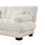 Ensemble de canapé Cloud 2 places en chenille avec 2 repose-pieds, canapé de salon à assise profonde et coussins, crème ivoire-2026522438