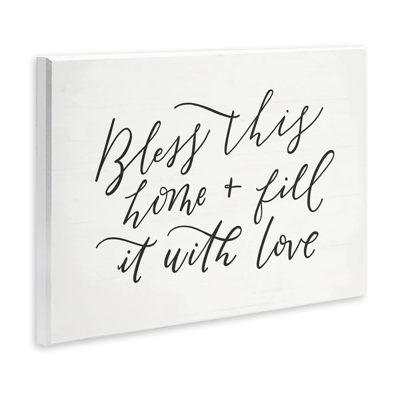 «Bless this home with love», H 13 po x l 19 po