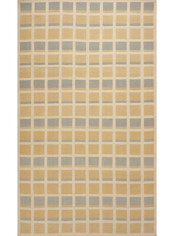 Plaid Area Rug in Beige