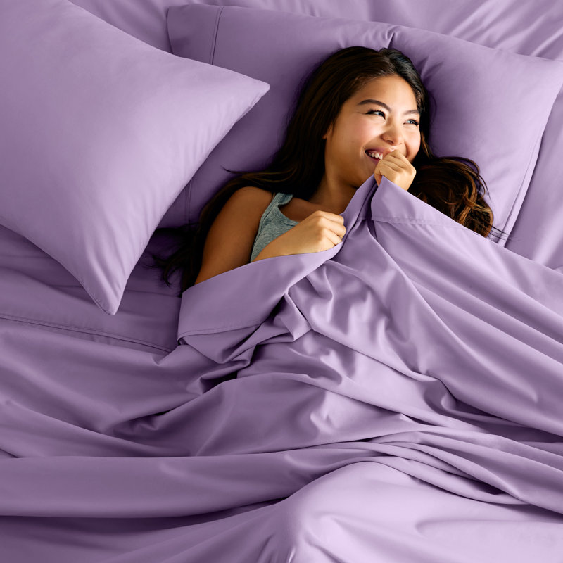 Microfiber Sheet Set with Bonus Pillowcase Set, Lavender, Full