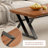 Cherry Solid Wood + Steel Rectangular Coffee Table-2101801900