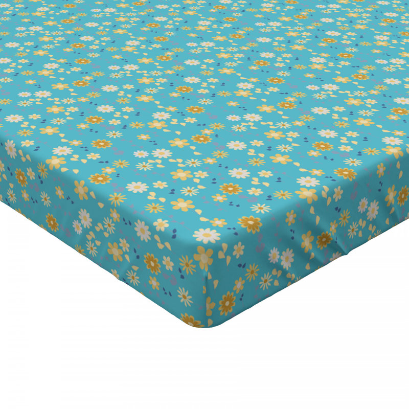 Microfiber Floral Fitted Sheet, Twin Fitted Sheet