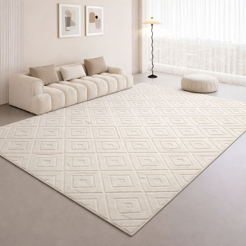 Aspire Homeware Cream Geometric Area Rug, Cream, 120x170cm