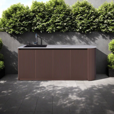 Meuble-lavabo d'extérieur à panneau basculant tout aluminium