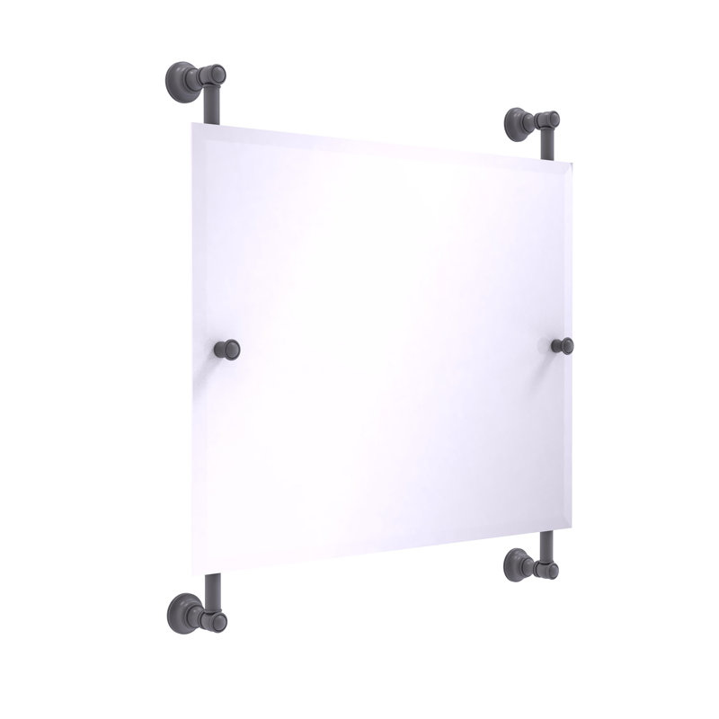 Miroir de meuble-lavabo biseauté sans cadre Freyja, Gris mat