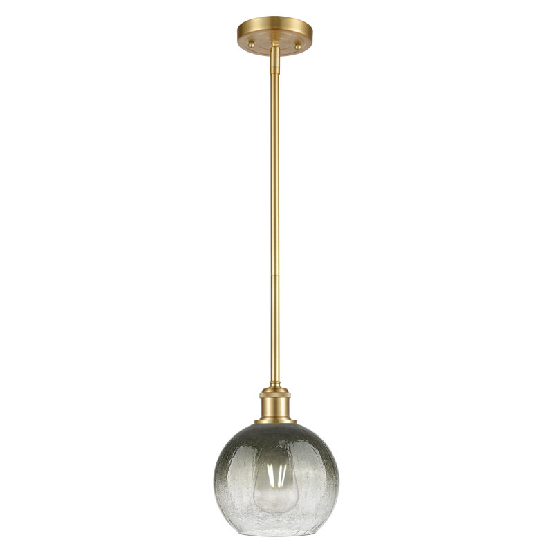 Mini luminaire suspendu à tige 1 lumière 8 po Ballston - Lamorteau, Or satiné, Ardoise