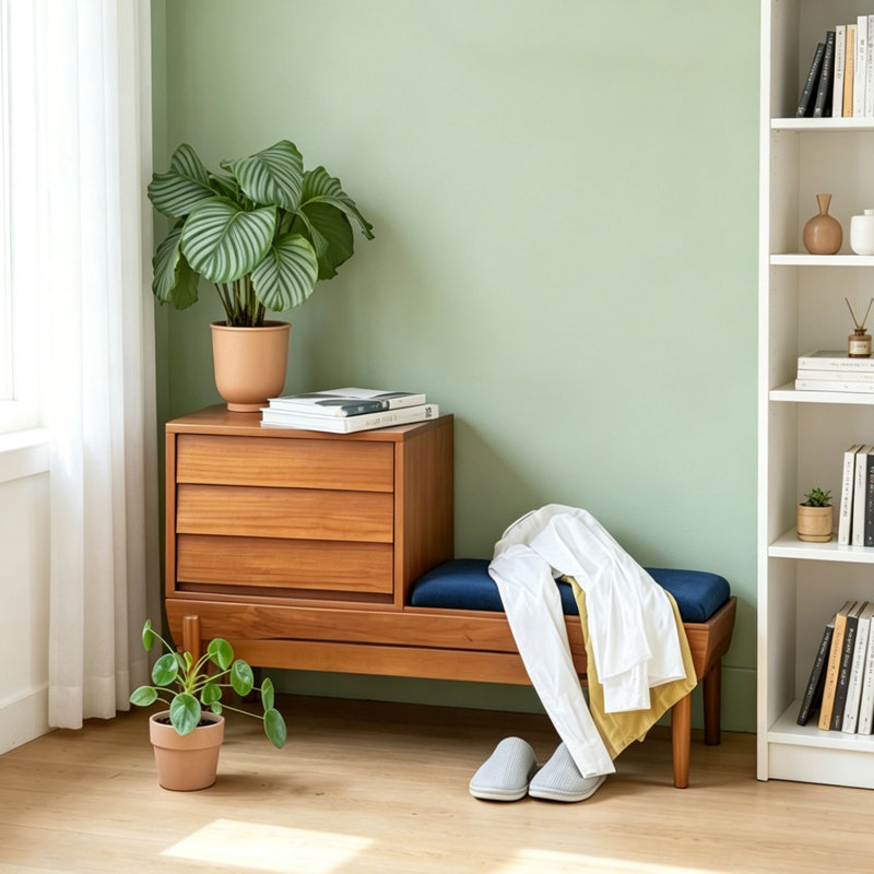 European style retro shoe storage bench
