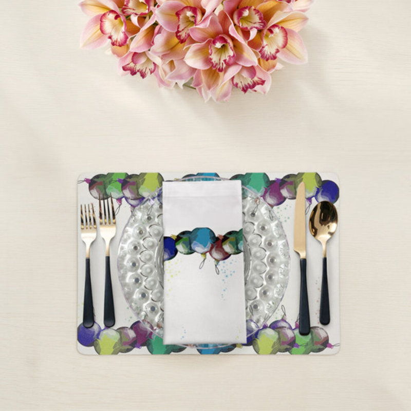 Xmas Ornaments Cotton Sateen Dinner Napkins