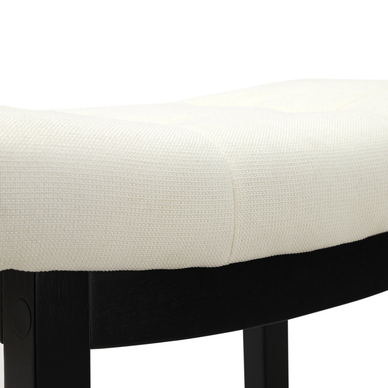 Tabouret de bar 24 po Cindina, Lin blanc / noir