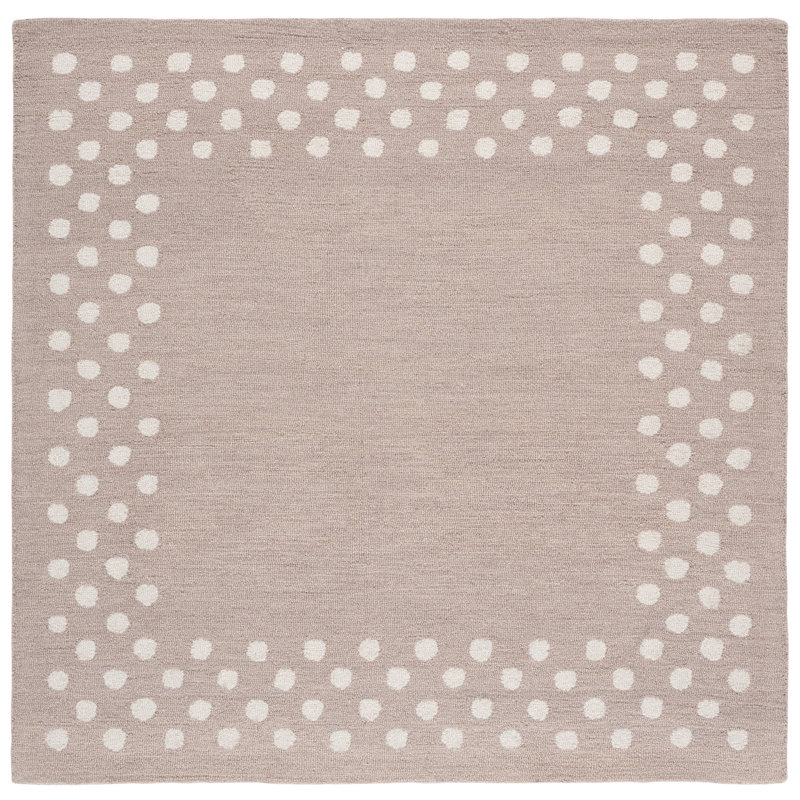 Martha Stewart Hand Tufted Wool; Cotton Polka Dot Indoor / Outdoor Rug, Square 6'