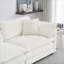Canapés modulaires | Canapé modulaire moderne en U, méridienne réversible, 2 repose-pieds supplémentaires pour le cinéma maison de salon | Blanc | Chenille-1645742272