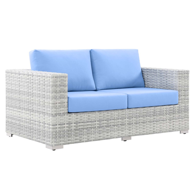 Convene Outdoor Patio Loveseat, Light Blue