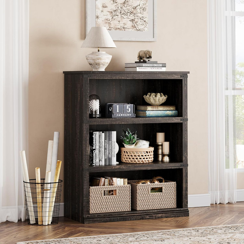 Bookcase, (3 Shelves) 101.5"H x 80"W x 30.5"D, Black