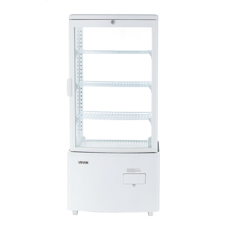 Vitrine réfrigérée, vitrine de comptoir à pâtisserie de 3 pieds cubes / 85 L, réfrigérateur commercial à 3 niveaux avec éclairage DEL, refroidissement TURBO, refroidissement à l'air sans givre, pour la boulangerie et la pâtisserie