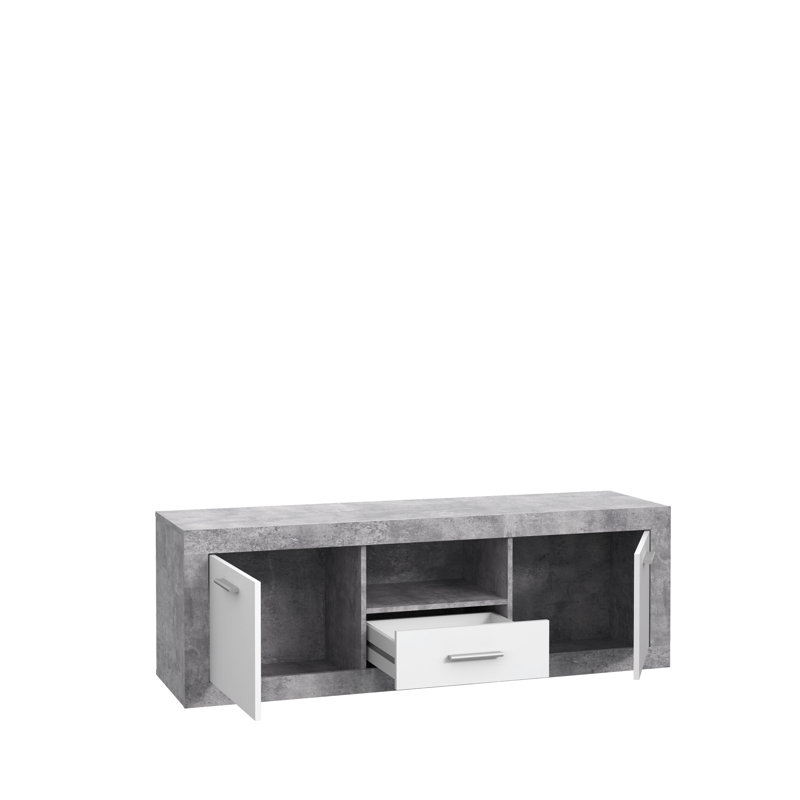 Deatonhill Unfinished TV Stand for TVs up to 65", Grey/White