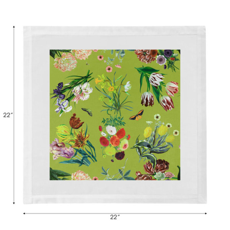 Serviettes de table en satin de coton Flora Fauna, Fontana