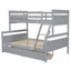 Lit simple superposé au-dessus d'un lit double, gris, avec finition sécurisée et espace de rangement gris, garde-corps robuste-1826138376-1826138379