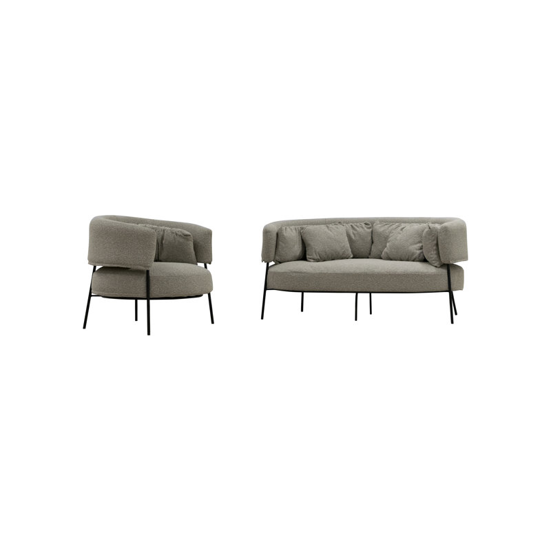 Taquanna 168cm Wide Curved Patio Sofa