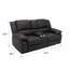 Canapé double inclinable noir avec console