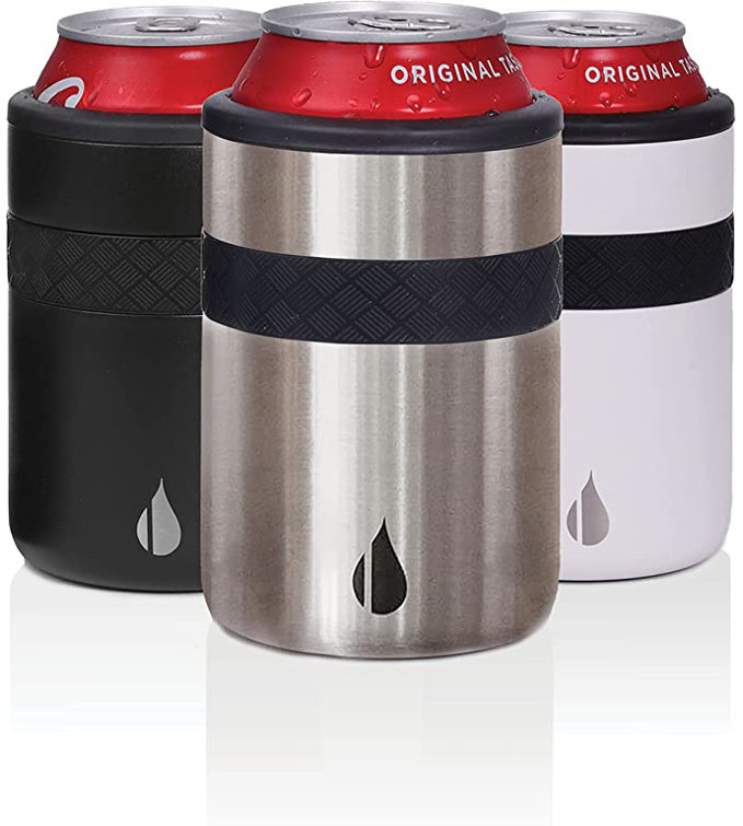 Thermos Stainless Steel 12 oz Beverage Can Insulator Keeps Cold 3 Hours,  New