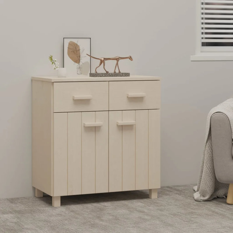 Gwenevieve 79cm Solid Wood Sideboard, Honey Brown