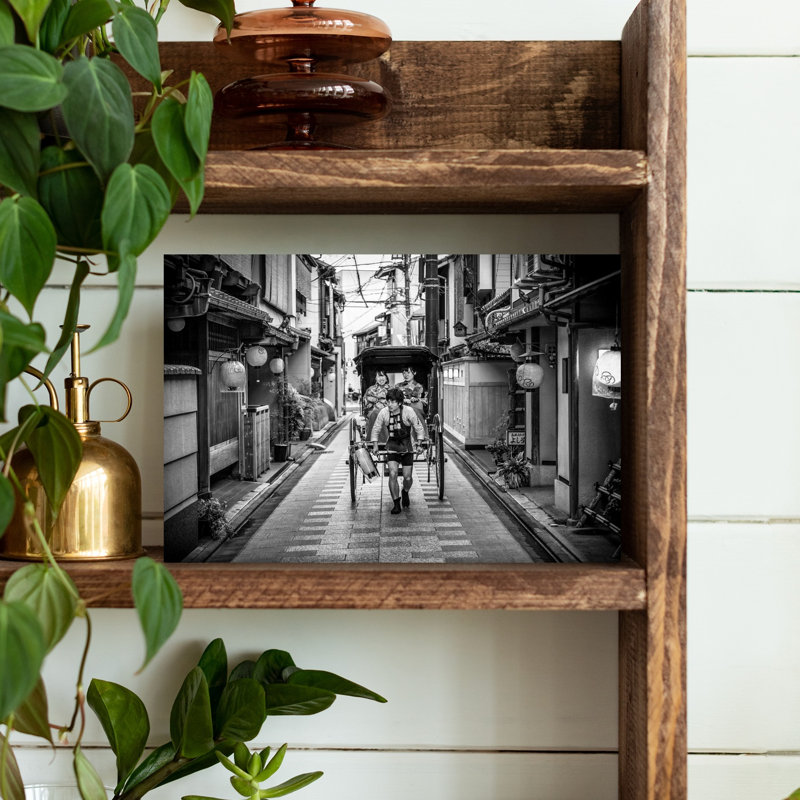 «Rickshaw japonais», impression d'art mural contemporain, H 12 po x l 18 po