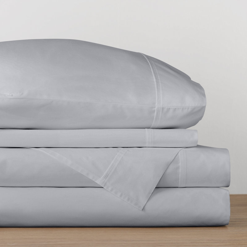 Coyer Classic Cotton Percale Sheet Set, Stormy Blue, Full Sheet Set + 1 Fitted Sheet + 2 Pillowcases