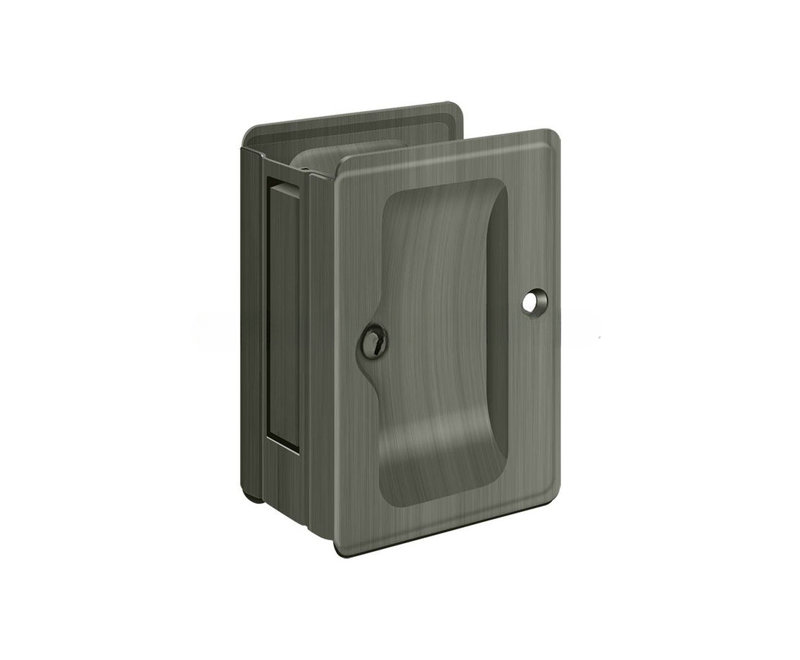 Serrure de poche Deltana SDPA325U15A HD, réglable, passage de 3 1/4 po x 2 1/4 po en nickel antique, Nickel antique