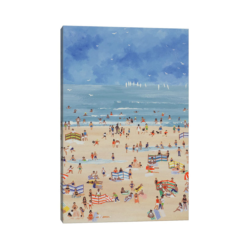Plage - reproduction d'art mural - toile tendue, H 26 po x l 18 po
