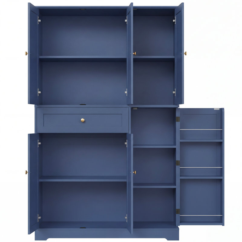 Garde-manger 68,1 po avec tablettes, Bleu