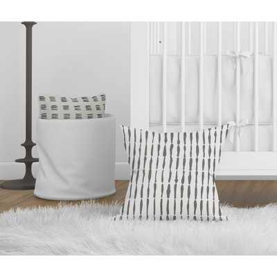 Chuck Ivory Charcoal Throw Pillow