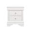 Table de chevet blanche en bois massif blanc avec tiroirs avant texturés et embellissements en cristal-1906416400