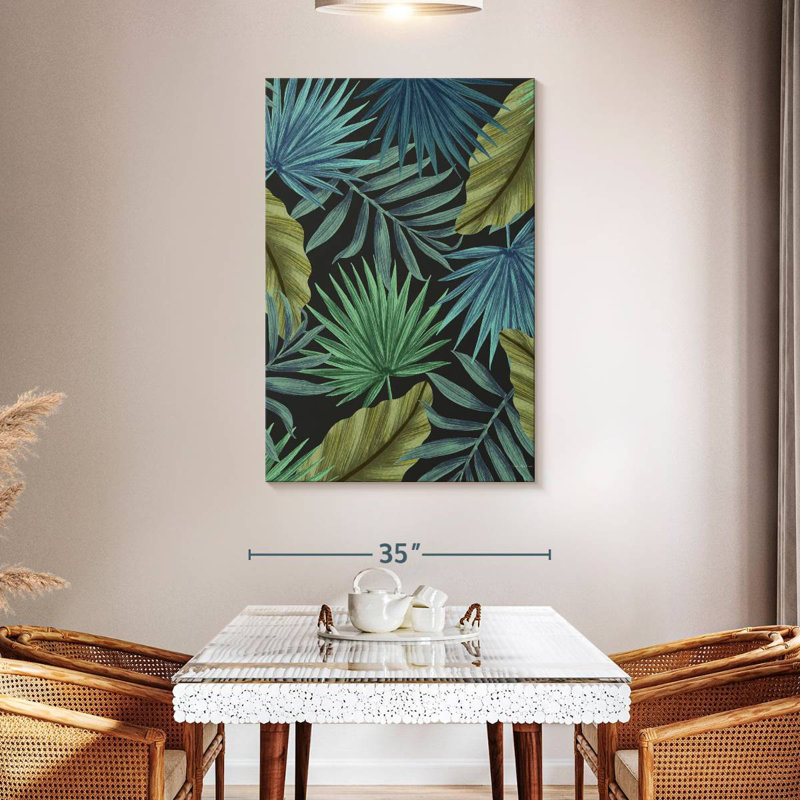 Harnek Tropical Leaves Pattern I, 48" H x 32" W